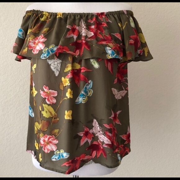 Anthropologie Mauve romantic floral top -XS - Picture 2 of 8